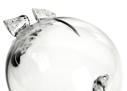 Skarbonka ŚWINKA szklana z dowolnym NADRUKIEM - napis ZŁOTY