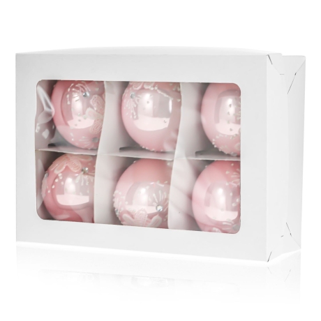 Przejdź do produktu Szklane bombki choinkowe Handmade Połysk 10 cm 6 szt.