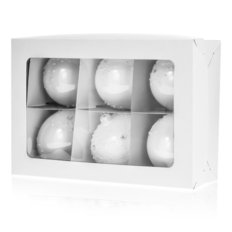 Przejdź do produktu Szklane bombki choinkowe Handmade Połysk 10 cm 6 szt.