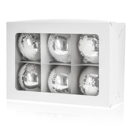 Przejdź do produktu Szklane bombki choinkowe Handmade Połysk 10 cm 6 szt.