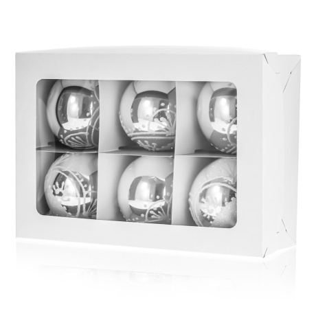 Przejdź do produktu Szklane bombki choinkowe Handmade Połysk 10 cm 6 szt.