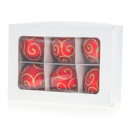 Przejdź do produktu Szklane bombki choinkowe Handmade Mat 8 cm 6 szt.