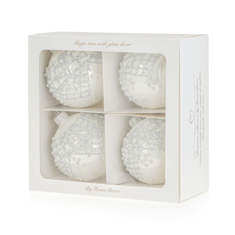 Przejdź do produktu Szklane bombki choinkowe Handmade Połysk 8 cm 4 szt.