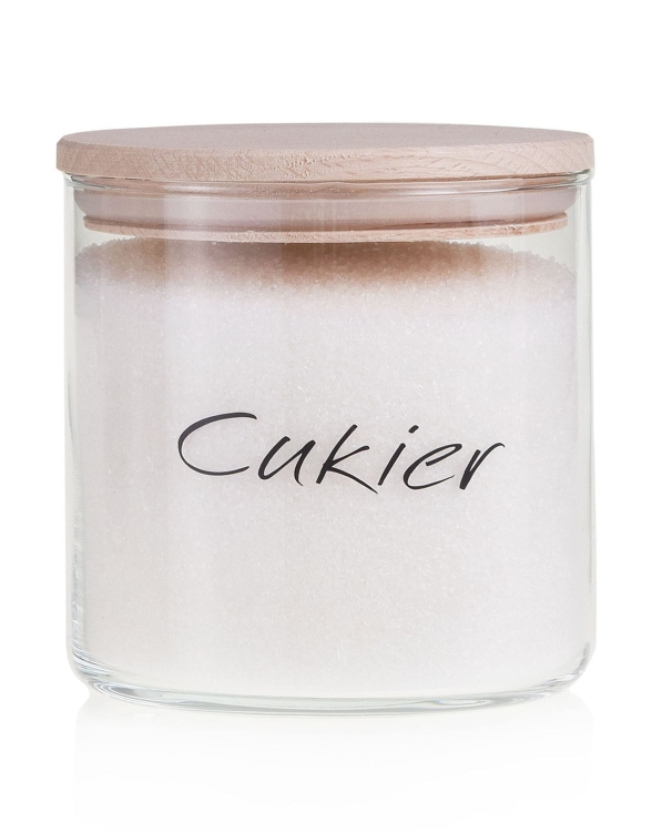 POJEMNIK kuchenny z nadrukiem napisem 550ml CUKIER 1szt