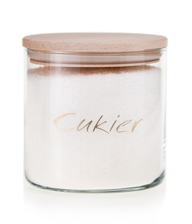 POJEMNIK kuchenny z nadrukiem napisem 550ml CUKIER 1szt