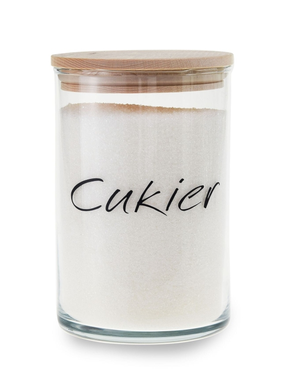 POJEMNIK kuchenny z nadrukiem napisem 870ml CUKIER 1szt