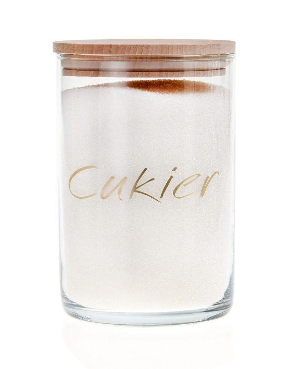 POJEMNIK kuchenny ze złotym nadrukiem napisem 870ml CUKIER 1szt