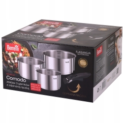 Berretti zestaw 3 garnków z odpinaną rączką Comodo BR-8778