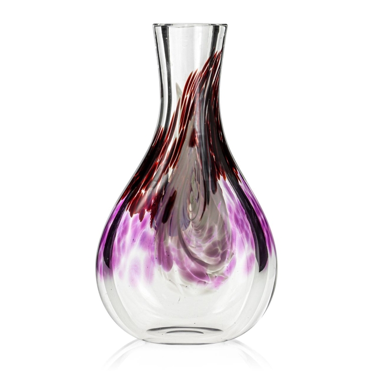 Ekskluzywny ręcznie robiony Wazon szklany na kwiaty kolorowy HANDMADE 28 cm