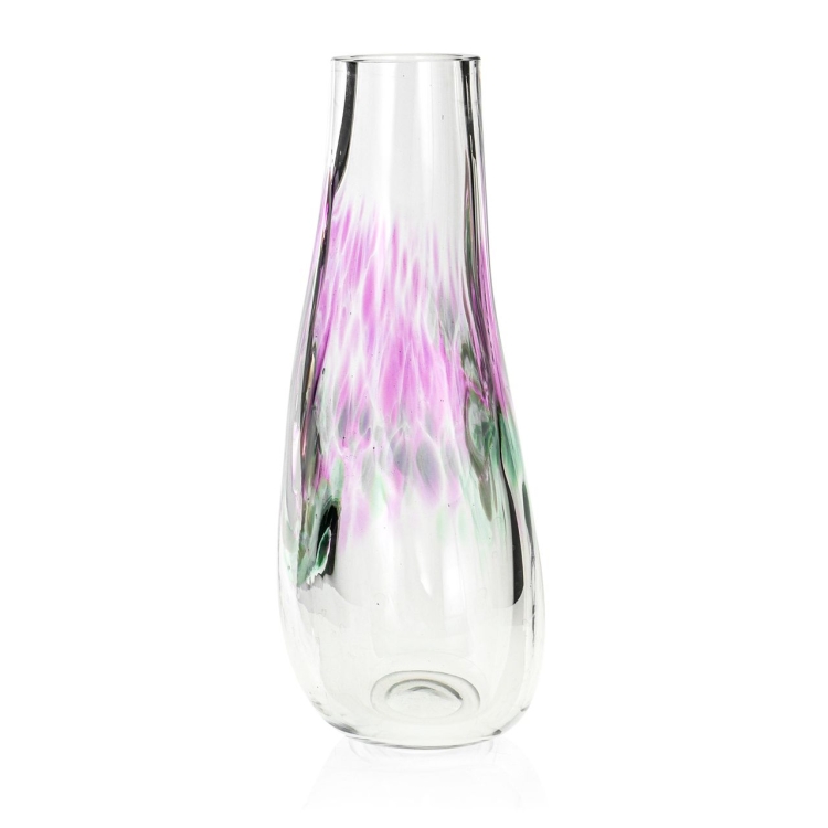 Ekskluzywny ręcznie robiony Wazon szklany na kwiaty kolorowy HANDMADE 29 cm
