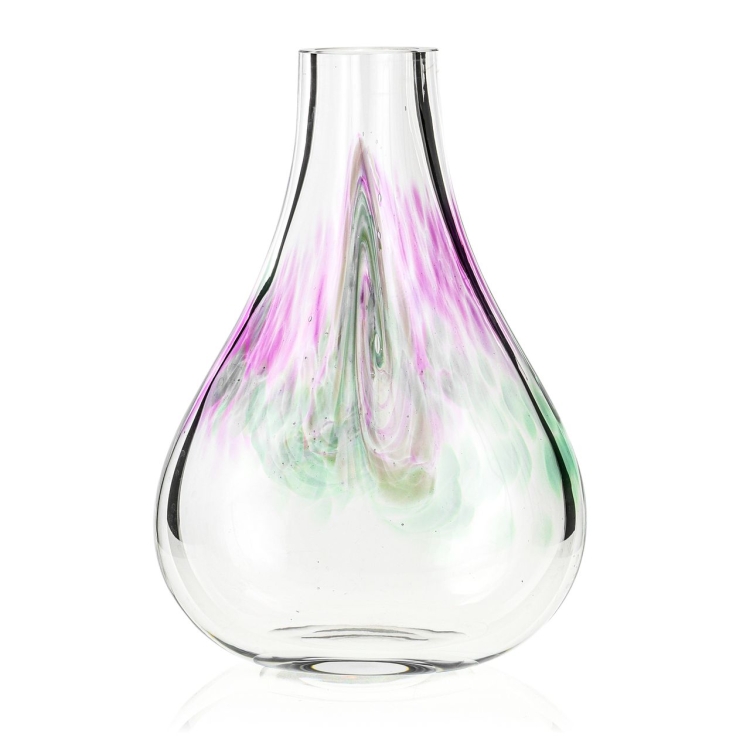 Ekskluzywny ręcznie robiony Wazon szklany na kwiaty kolorowy HANDMADE 29 cm