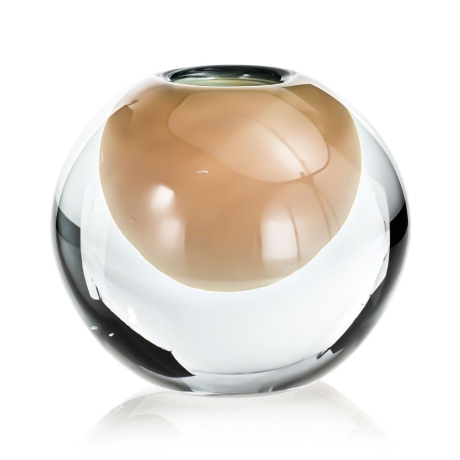 Przejdź do produktu Ekskluzywny ręcznie robiony Wazon szklany na kwiaty bezbarwny HANDMADE 13,5 cm