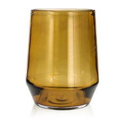 Ekskluzywny ręcznie robiony Wazon szklany na kwiaty żółty HANDMADE 30 cm