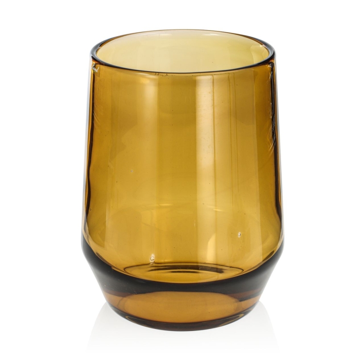 Ekskluzywny ręcznie robiony Wazon szklany na kwiaty żółty HANDMADE 30 cm