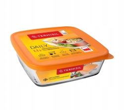 Szklany pojemnik żaroodporny Termisil pomarańczowy 1,1l