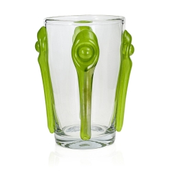 Ekskluzywny ręcznie robiony Wazon szklany na kwiaty bezbarwny HANDMADE 25 cm