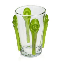 Ekskluzywny ręcznie robiony Wazon szklany na kwiaty bezbarwny HANDMADE 25 cm