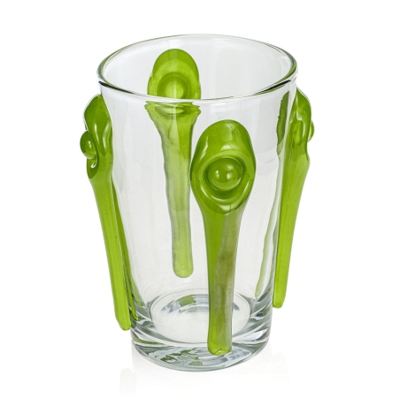 Przejdź do produktu Ekskluzywny ręcznie robiony Wazon szklany na kwiaty bezbarwny HANDMADE 25 cm