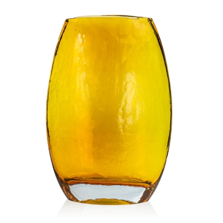 Przejdź do produktu Ekskluzywny ręcznie robiony Wazon szklany na kwiaty żółty HANDMADE 32 cm