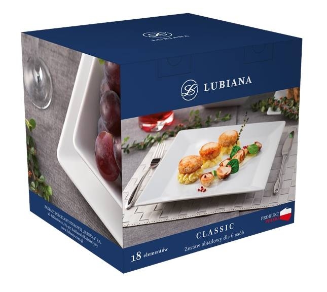 Zestaw obiadowy dla 6 osób LUBIANA Classic 18el Biały