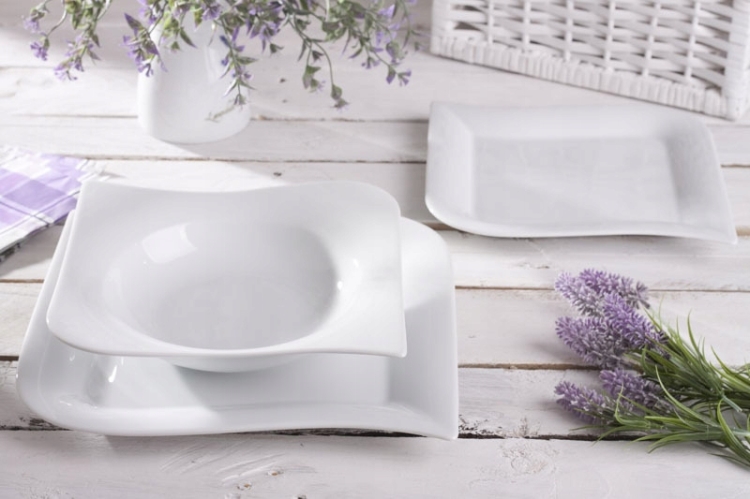 Zestaw obiadowy dla 6 osób LUBIANA Opera 18el Biały