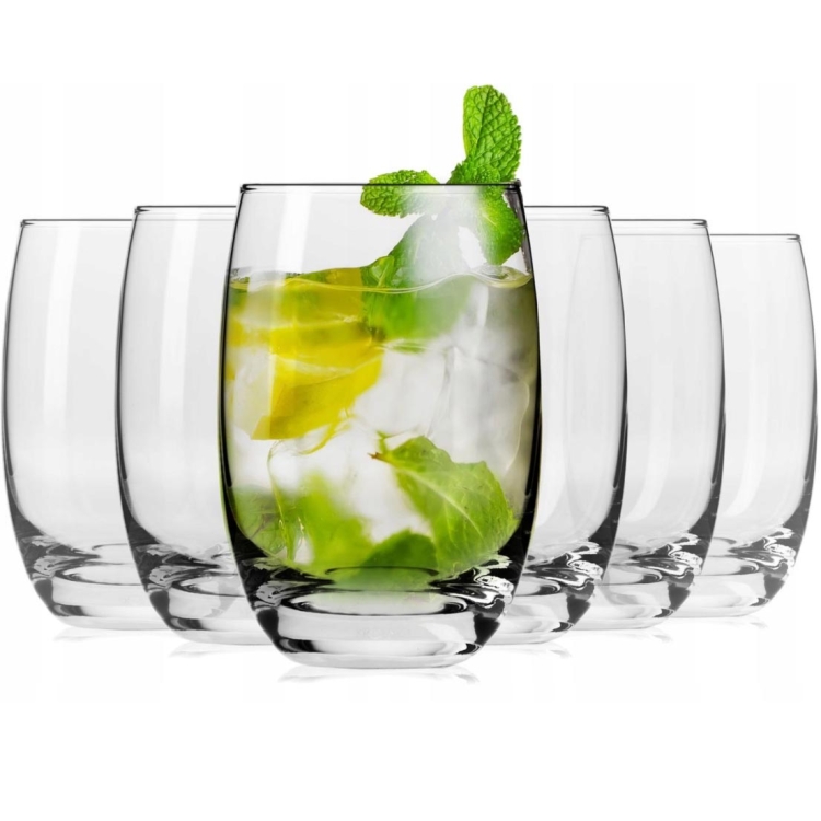 Szklanki long drink do soku wody drinków KROSNO Elite | 360 ml | 6 szt. | Szare opakowanie