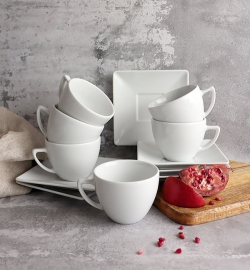 Filiżanka ze spodkiem LUBIANA Classic 280ml / 150mm Biały