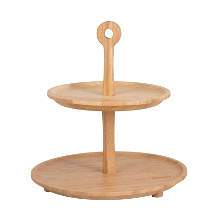 Przejdź do produktu Patera 2 poziomowa bambusowa Berretti BR-0305 26/20x27cm