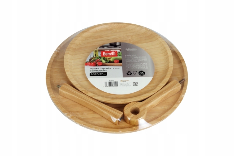 Patera 2 poziomowa bambusowa Berretti BR-0305 26/20x27cm