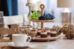 Patera 2 poziomowa bambusowa Berretti BR-0305 26/20x27cm