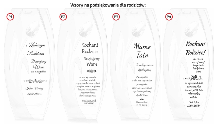 Wazon dekoracyjny SWAROVSKI 26cm Tulipan z grawerem, na ślub, podziękowania