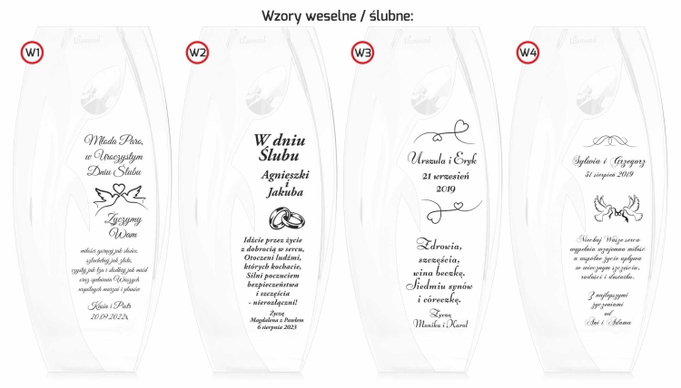 Wazon dekoracyjny SWAROVSKI 26cm Tulipan z grawerem, na ślub, podziękowania