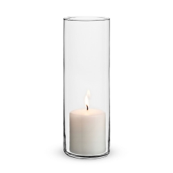 Bezbarwny klasyczny szklany wazon cylinder/tuba na kwiaty ozdoby Trend Glass 29,5cm