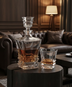 Ekskluzywny komplet do whisky BOHEMIA ROCKY 6+1 w skrzynce z GRAWEREM