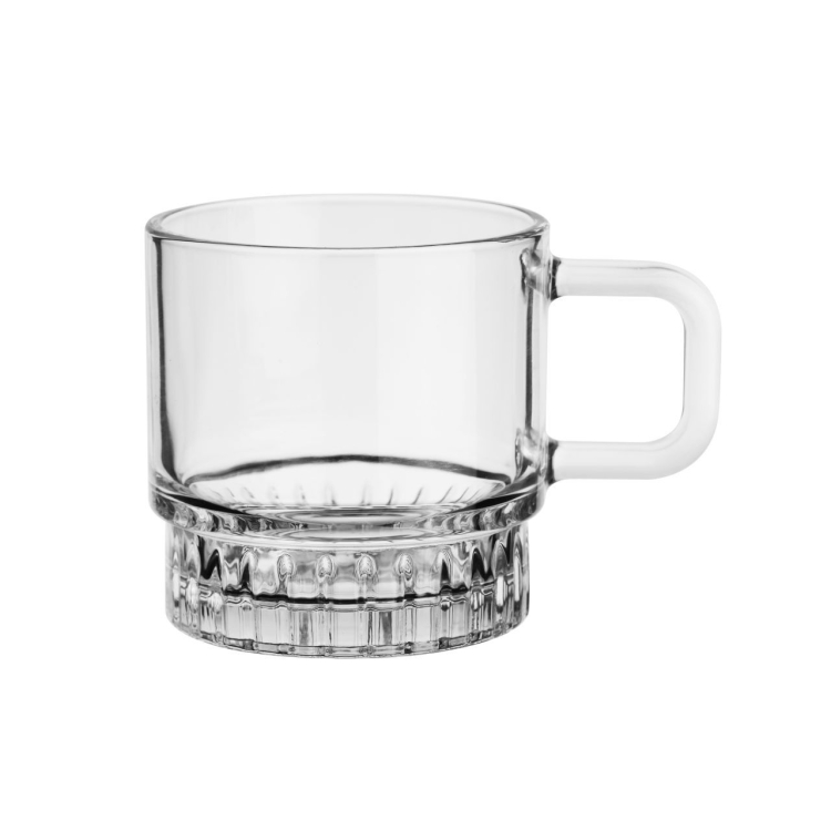 Komplet kawowy STELLA 240ml 12szt 6 osób - szklane filiżanki + spodki