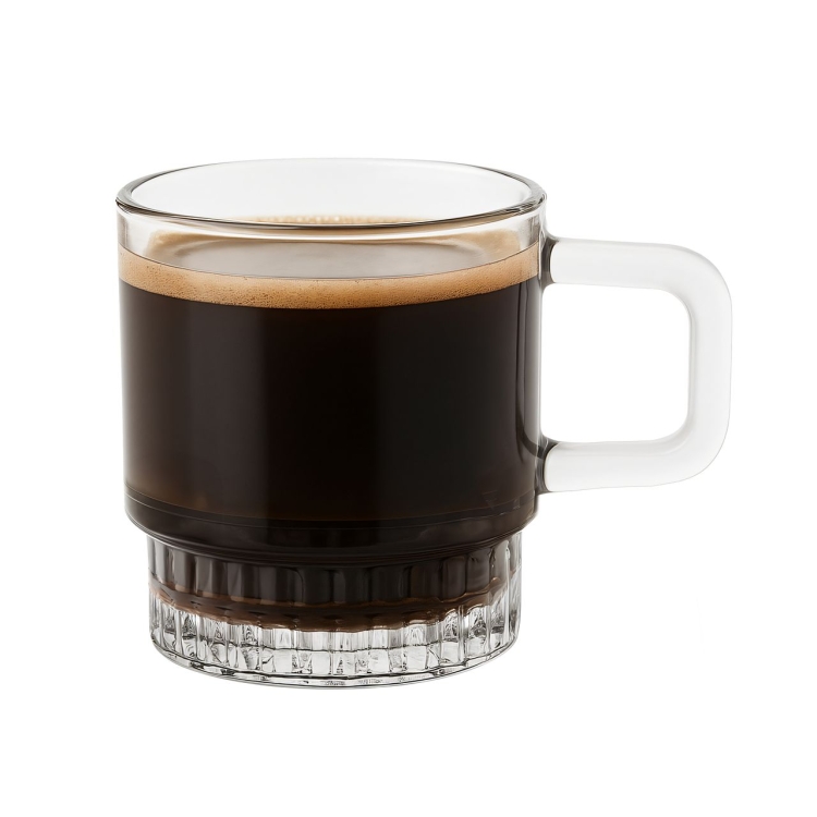 Komplet kawowy STELLA 240ml 12szt 6 osób - szklane filiżanki + spodki