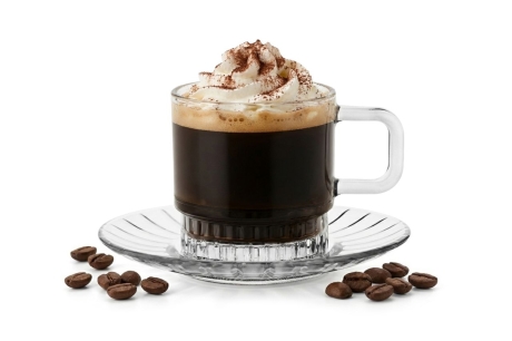 Przejdź do produktu Komplet kawowy STELLA 240ml 12szt 6 osób - szklane filiżanki + spodki