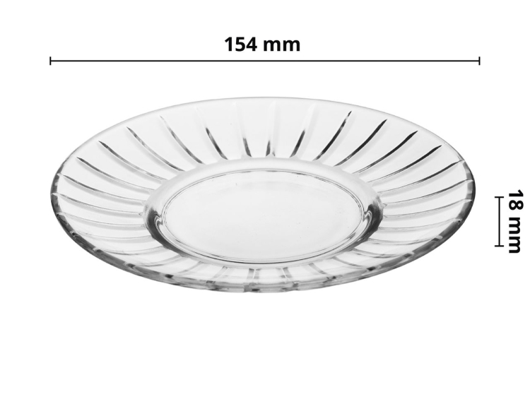 Komplet kawowy STELLA 240ml 12szt 6 osób - szklane filiżanki + spodki