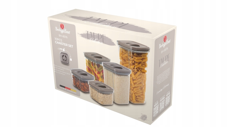 BerlingerHaus pojemniki kuchenne na żywność zestaw Taupe BH-8576