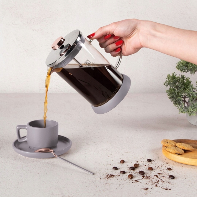 Dzbanek szklany z zaparzaczem na herbatę 600ml Berlinger Haus Taupe BH-8588