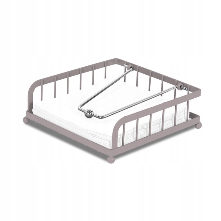Serwetnik z dociskiem metalowy Berlinger Haus Taupe BH-8592