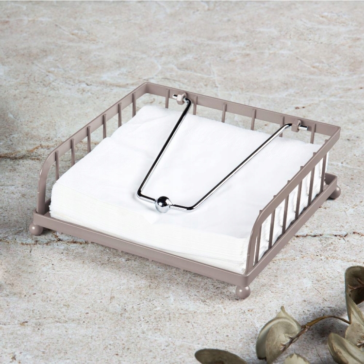 Serwetnik z dociskiem metalowy Berlinger Haus Taupe BH-8592