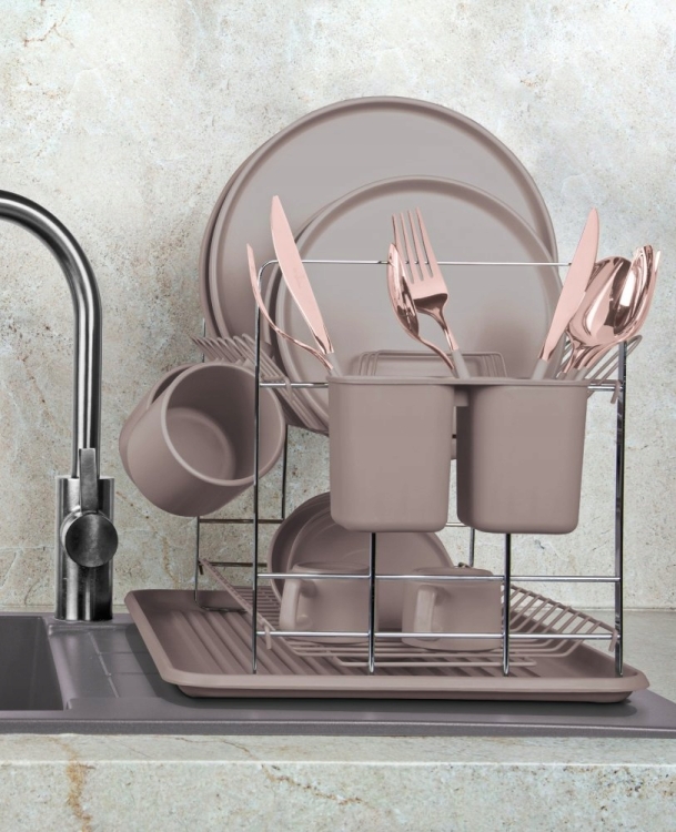 Suszarka dwupoziomowa do naczyń ociekacz Berlinger Haus Taupe BH-8596