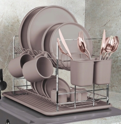 Suszarka dwupoziomowa do naczyń ociekacz Berlinger Haus Taupe BH-8596