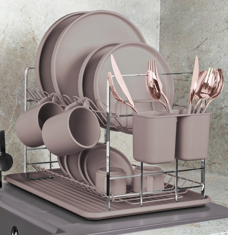 Suszarka dwupoziomowa do naczyń ociekacz Berlinger Haus Taupe BH-8596