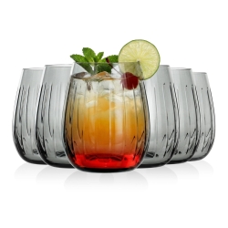 Szklanki do wody, soku, whisky Vertical Grey 420 ml 6 szt.