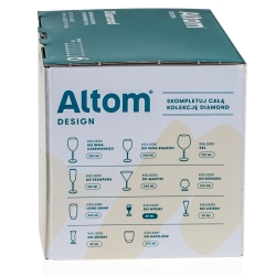 Klasyczne wysokie szklanki do napojów long drink | Altom Design Diamond 360ml | 6szt.