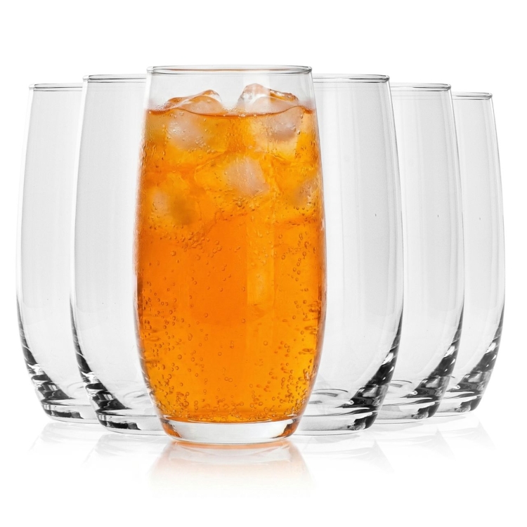Klasyczne wysokie szklanki do napojów long drink | Altom Design Diamond 360ml | 6szt.