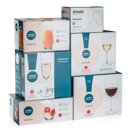 Przejdź do produktu Komplet / zestaw kieliszków i szklanek Altom Design Diamond 36el.