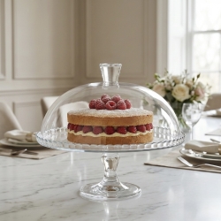 Patera z kloszem na nóżce PASABAHCE Patisserie ⌀ 32 cm